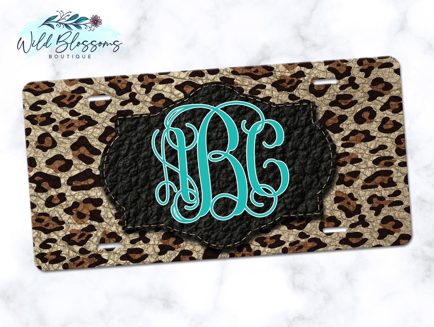 Leopard Print License Plate