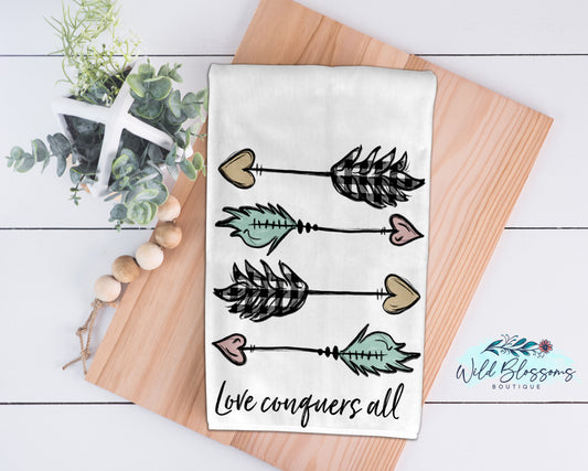 Love Conquers All Kitchen Towel