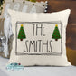 Merry Christmas Family Name Faux Embroidery Applique Pillow