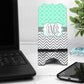 Mint And Grey Monogram Mouse Pad And Coaster Desk Set