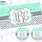 Mint And Grey Monogram License Plate