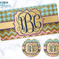 Mint, Pink, Navy And Gold Monogram License Plate