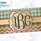 Mint, Pink, Navy And Gold Monogram License Plate