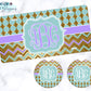 Mint, Purple And Gold Monogram License Plate