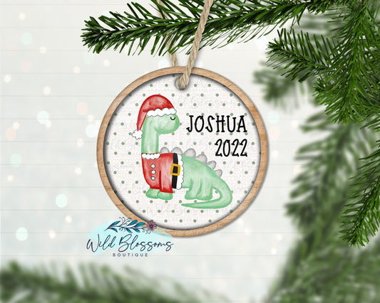 Boy or Girl Christmas Dinosaur Ornament