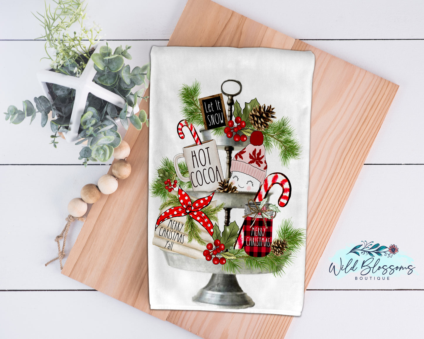 Merry Christmas Tray Kitchen Towel