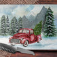 Mountain Vintage Red Truck Glass Cutting Board