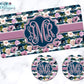 Navy And Mauve Floral License Plate