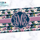 Navy And Mauve Floral License Plate