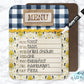 Navy Buffalo Plaid Farmhouse Bee Menu Dry Erase Board