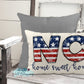 North Carolina American Flag Home Sweet Home Lumbar Pillow