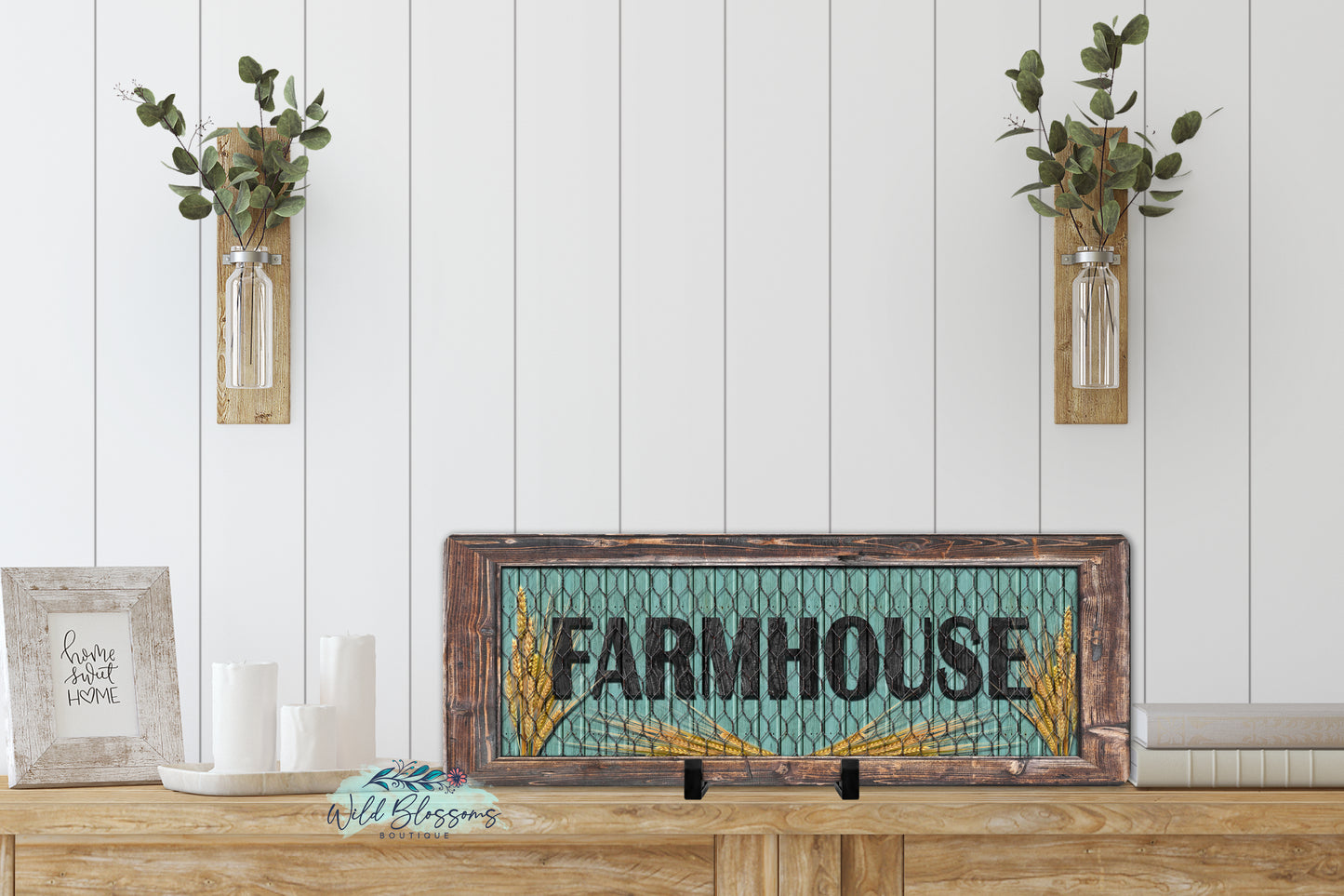 Farmhouse Chicken Wire Door Hanger | Sign