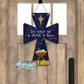 For Unto Us A Child Is Born Nativity Cross Door Hanger