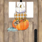 Orange Buffalo Plaid And Polka Dot Stacked Pumpkin Door Hanger