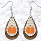 Painted Pumpkin Wooden Look Drop Earrings