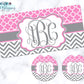 Pink And Grey Monogram License Plate