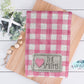 Pink Buffalo Plaid Heart Kitchen Towel