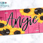 Pink Wooden Sunflower License Plate