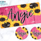 Pink Wooden Sunflower Car Coasters
