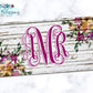 White Wooden Plum Floral License Plate