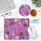 Purple Wooden Floral Personalized Mouse Pad And Coaster Desk Set