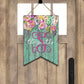 Green Wooden Floral Bunting Door Hanger