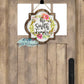 Wooden Spring Floral Quatrefoil Door Hanger