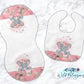 Pink Elephant Baby Bib And Burp Cloth Set