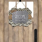 Quatrefoil and Chevron Rustic Wooden Door Hanger