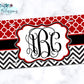 Red And Black Monogram License Plate