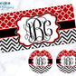 Red And Black Monogram License Plate