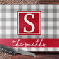 Grey And Red Buffalo Plaid Glass Cutting Board