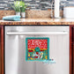 Red and Teal Floral Farmhouse Clean / Dirty Dishwasher Magnet