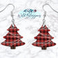 Red Buffalo Plaid Christmas Tree Drop Earrings
