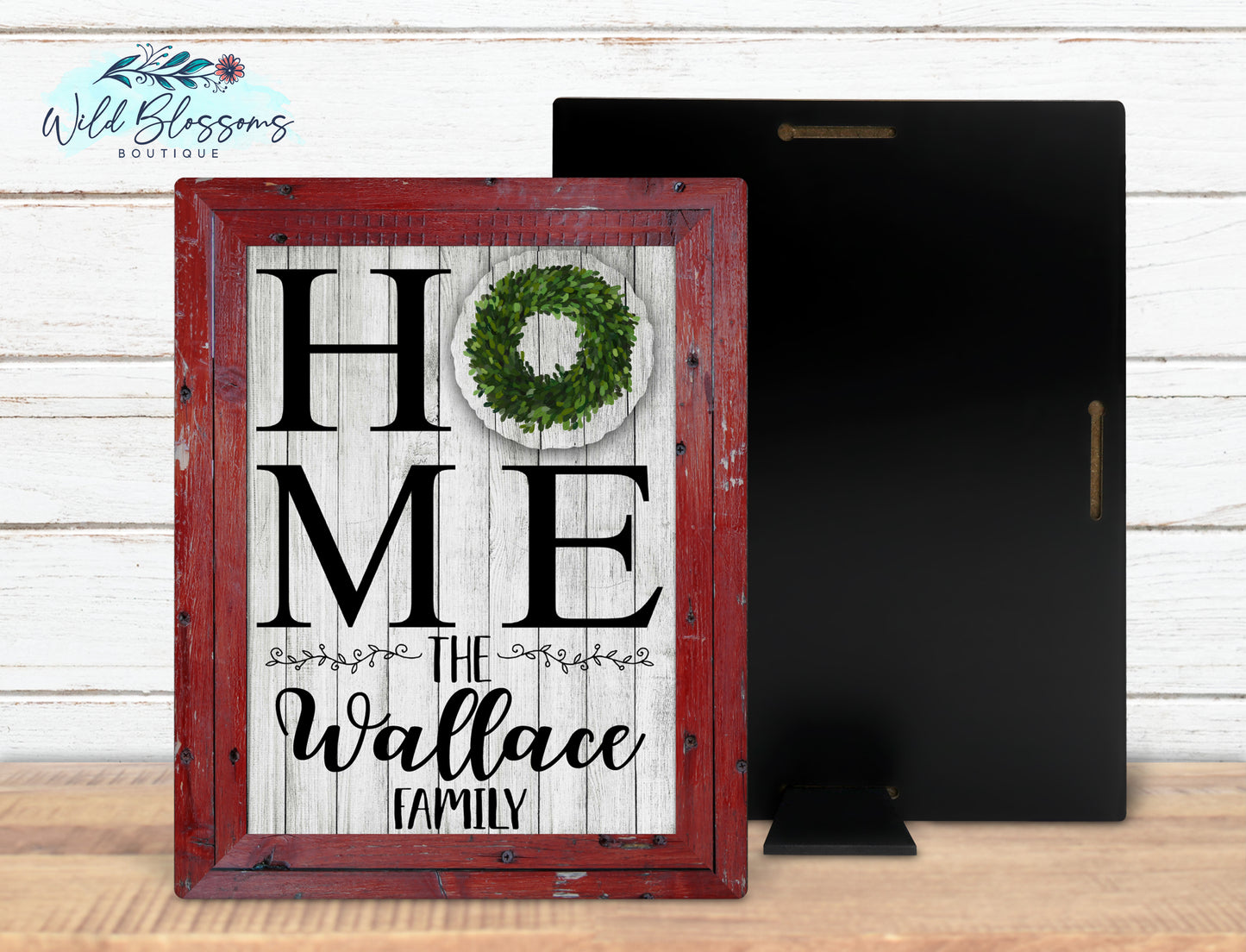 Family Home Sign with 12 Interchangeable Seasonal Attachments