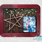 Rustic Red Wooden Framed Winter Star Merry Christmas Photo Sign