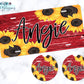 Red Wooden Sunflower License Plate