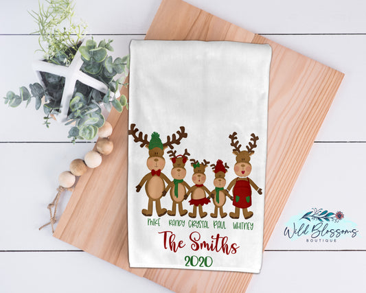 Reindeer Family Kitchen Towel