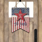 Rustic Wooden American Flag Bunting Door Hanger