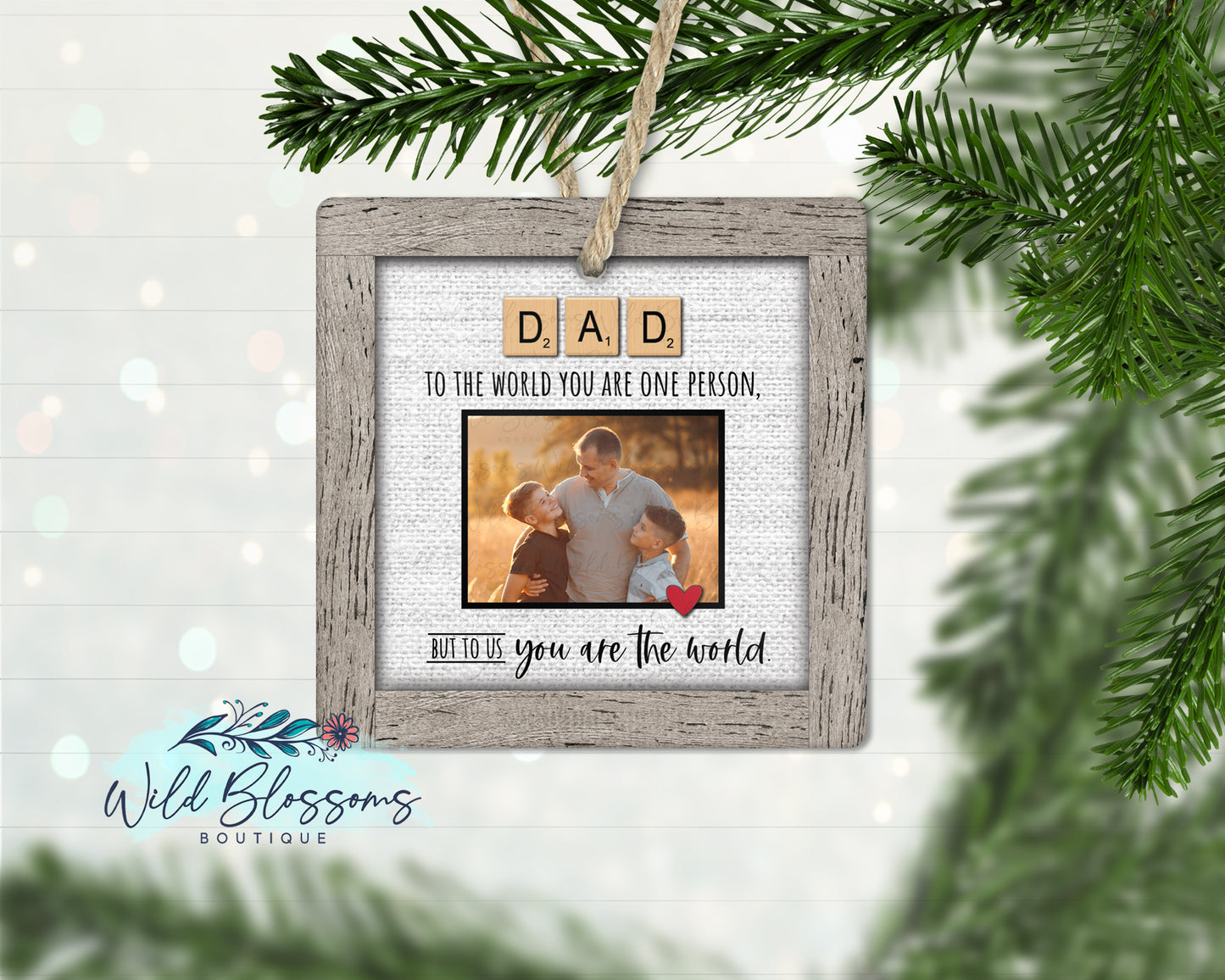 Dad | Daddy Scrabble Tile Photo Ornament