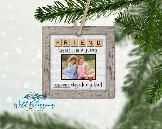 Friend | Bestie Scrabble Tile Photo Ornament