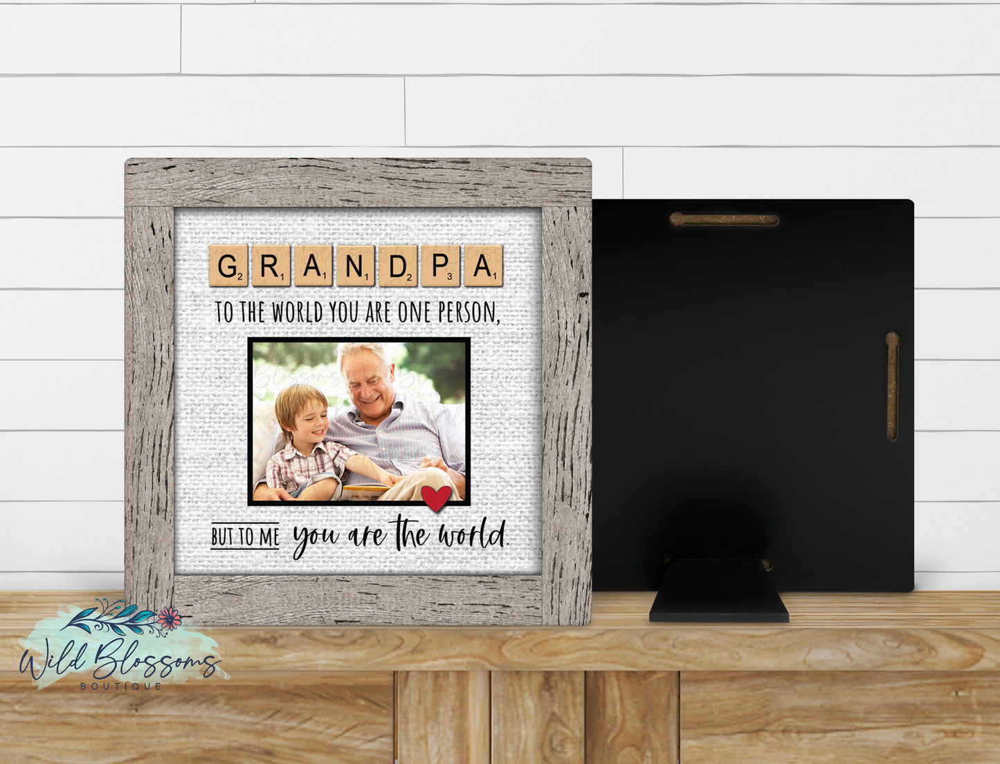 Grandpa Scrabble Tile Photo Picture Frame