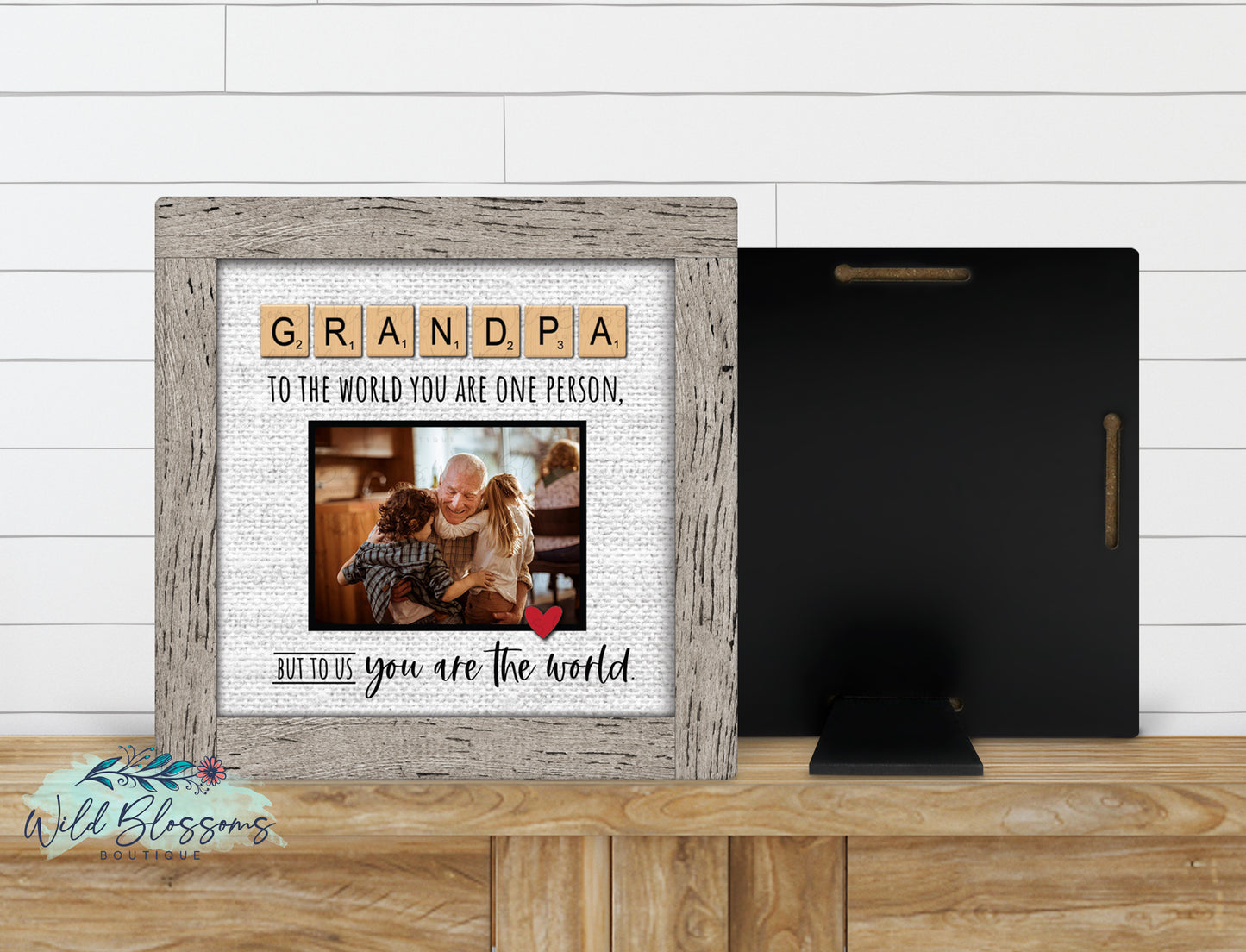 Grandpa Scrabble Tile Photo Picture Frame