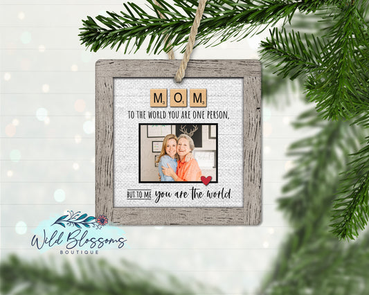 Mom | Mama Scrabble Tile Photo Ornament