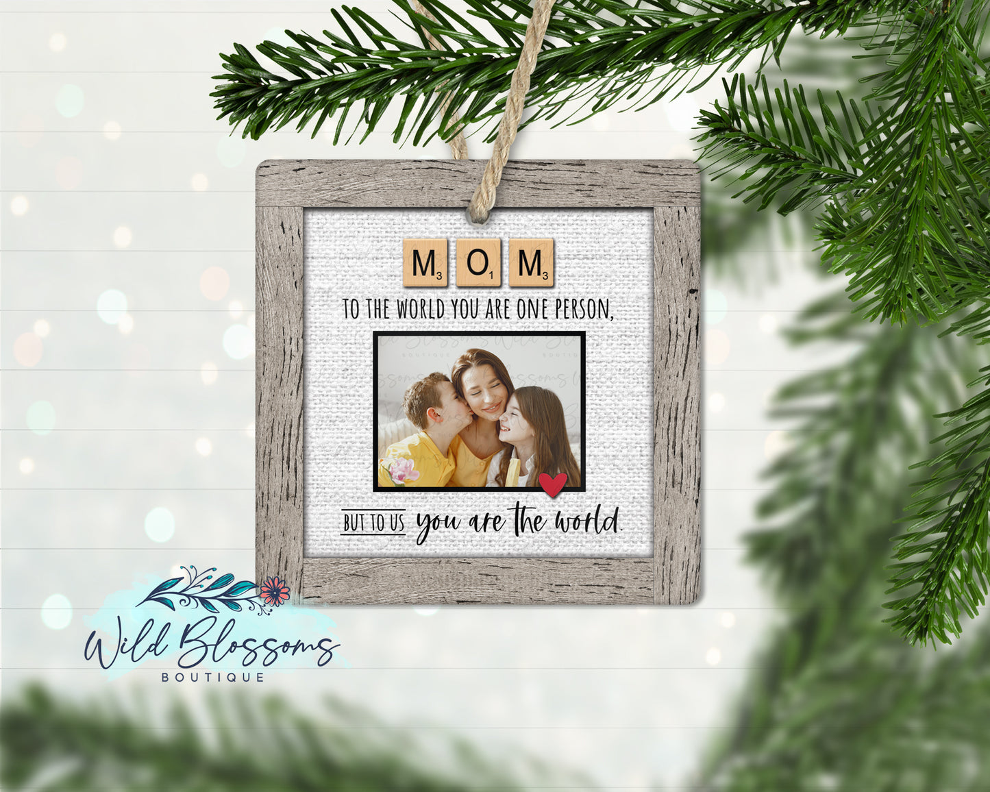 Mom | Mama Scrabble Tile Photo Ornament