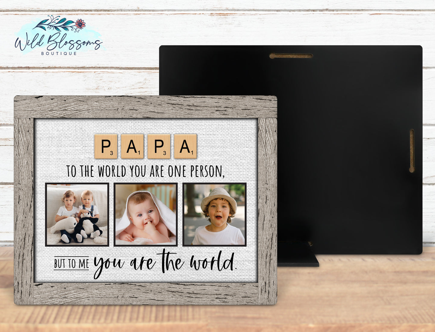 Papa Scrabble Tile Photo Picture Frame