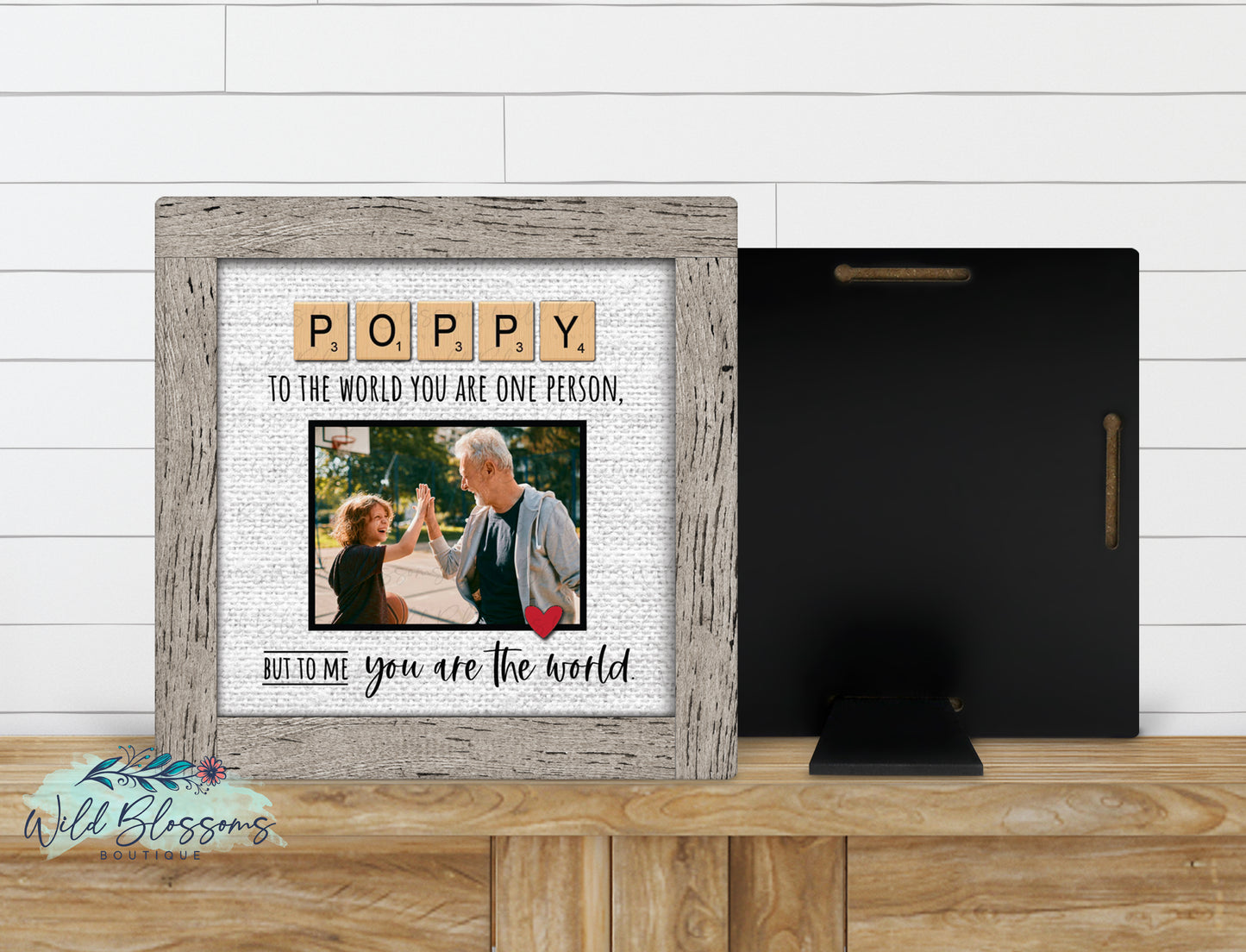 Poppy Scrabble Tile Photo Picture Frame