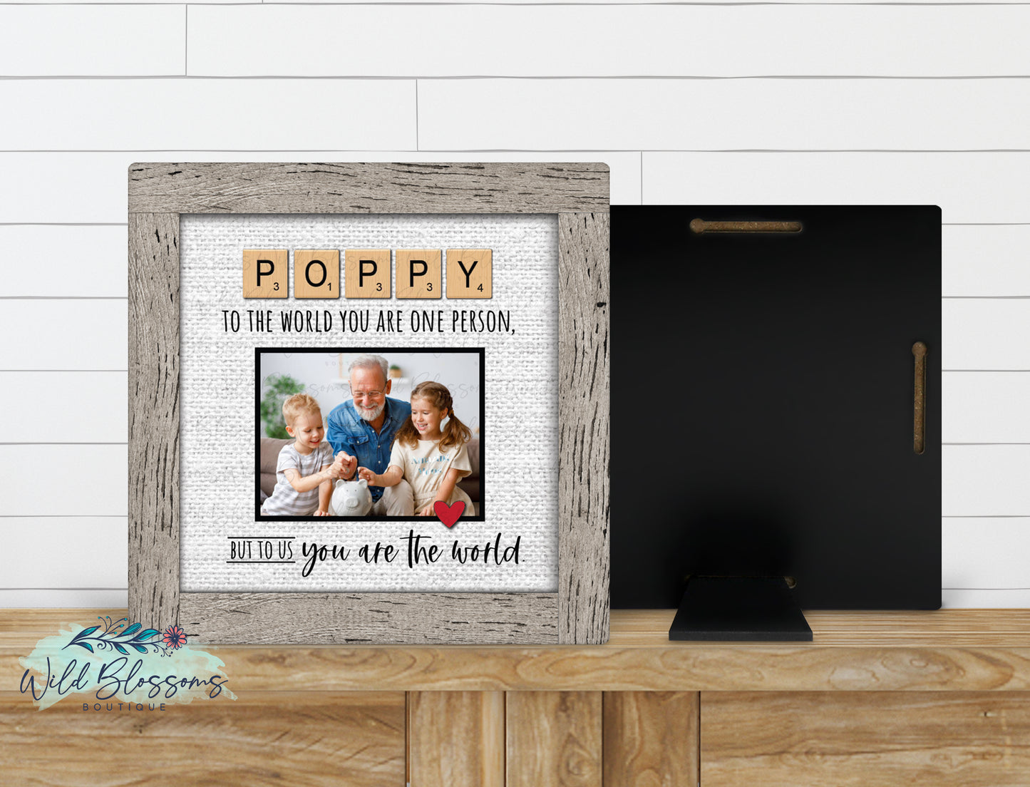 Poppy Scrabble Tile Photo Picture Frame