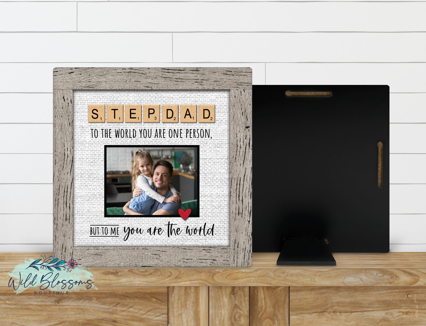 Stepdad | Bonus Dad Scrabble Tile Photo Picture Frame