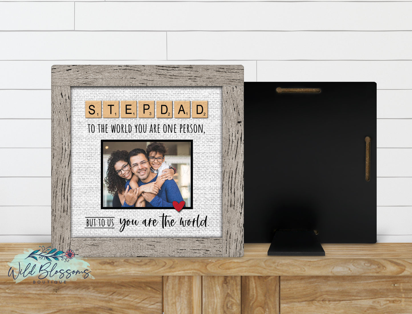 Stepdad | Bonus Dad Scrabble Tile Photo Picture Frame
